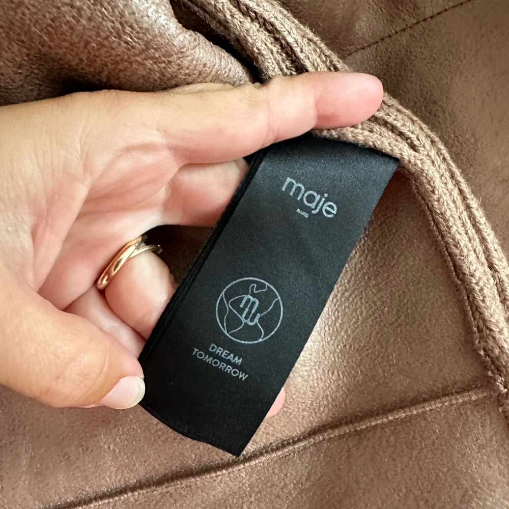 Maje Belia Faux Fur Jacket in Brown NWT Size‎ 40 Large - Picture 9 of 10